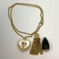 Designer Joan Rivers Gold-Tone Chain Heart Changeable Charm Necklace w/ Box image number 3