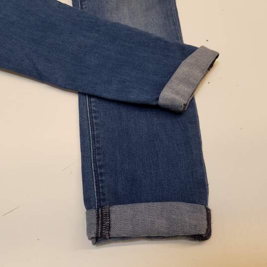 Womens Blue Medium Wash Cuffed Hem Denim Harkin Super Skinny Jeans Size 27 image number 6