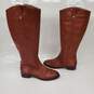 INC Concepts Fawne Cognac Leather Wide Calf Riding Boot Women's US Size 8M image number 2