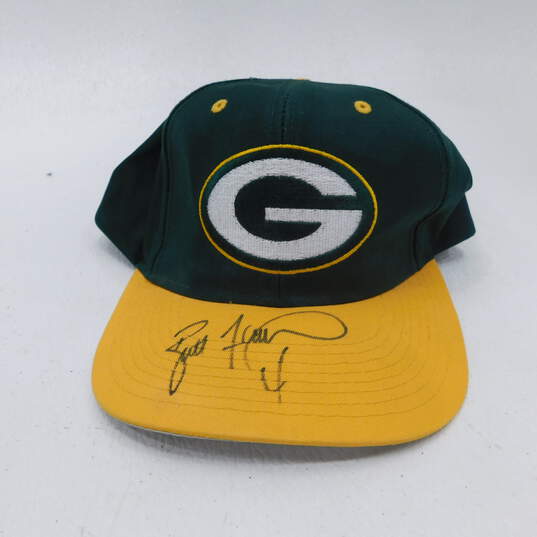 Buy the HOF Brett Favre Signed Vintage Green Bay Packers Fiber Optic Light  Up NFL Snapback Hat