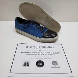 Authenticated Lanvin DBB1 Blue Leather/Suede Shoes Men's Size 11