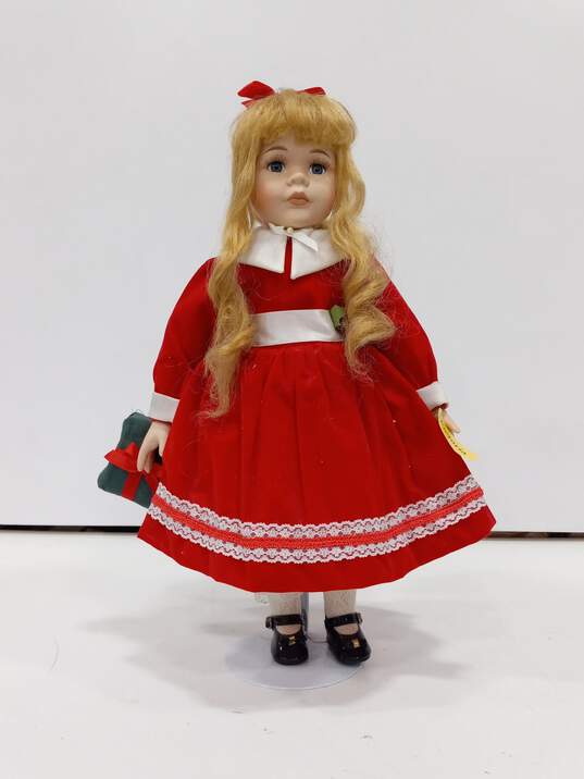 Vintage Porcelain Christmas Doll image number 1