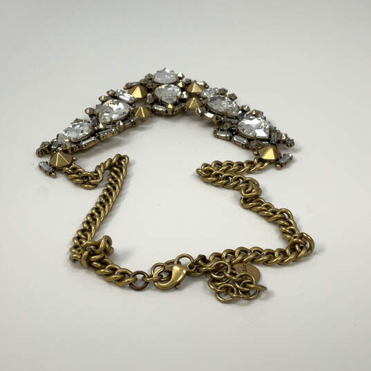 Designer Stella & Dot Gold Zora Crystal Lobster Clasp Statement Necklace image number 2