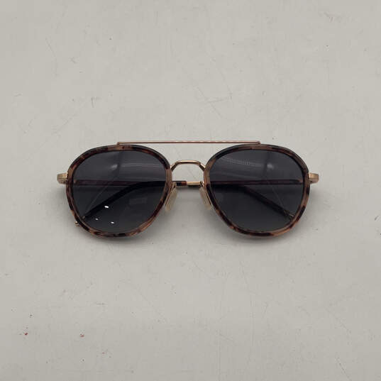 Womens Brown Gold Tortoise Frame Full Rim Adjustable Square Sunglasses image number 1