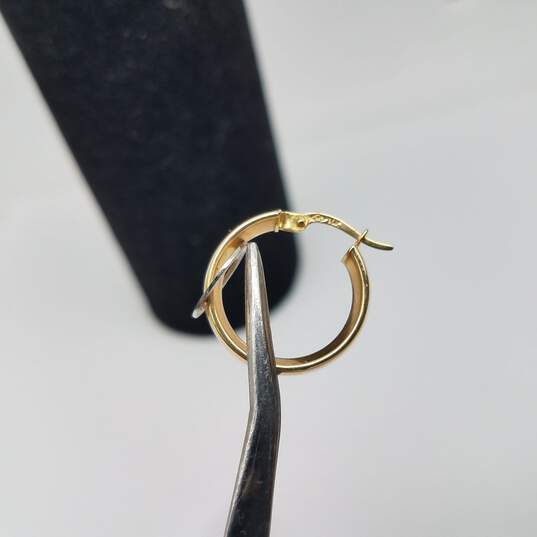 IMD 14k Gold Two Tone Hoop Earrings 3.2g image number 5