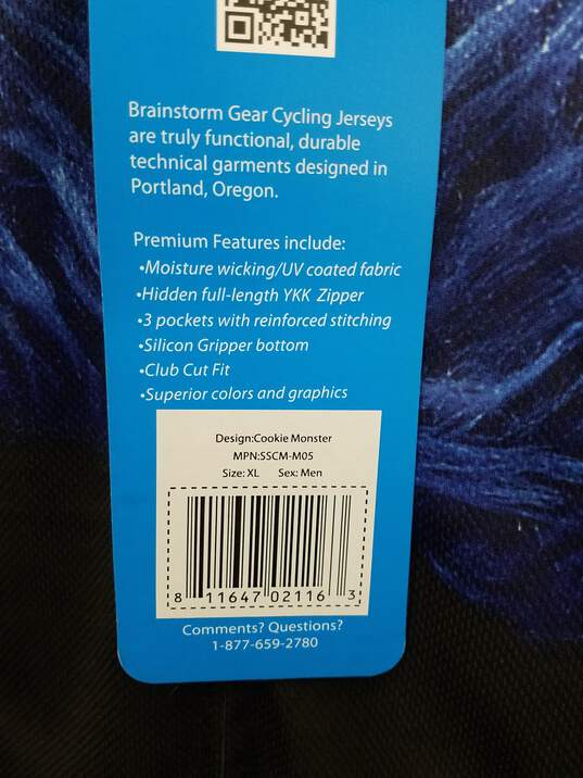 Brainstorm Gear Cookie Monster Cycling Jersey NWT Men's XL image number 4