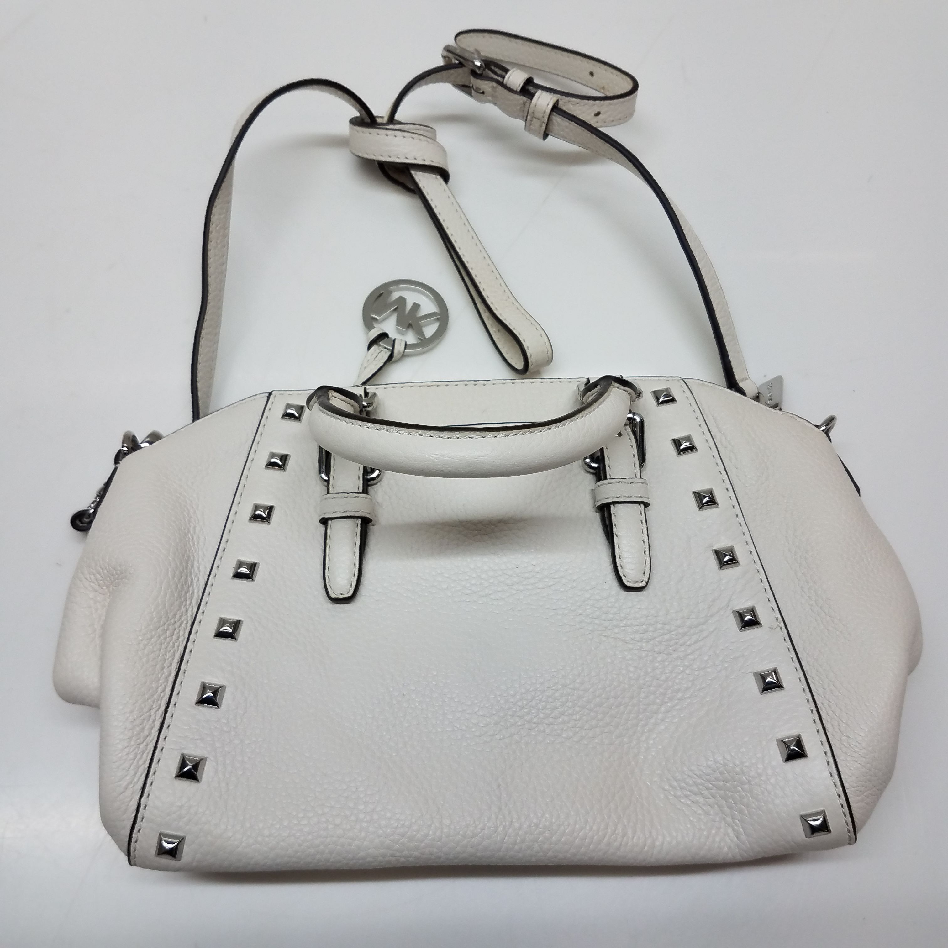 Michael Kors Mia Studded Satchel - White Satchels, Handbags - MIC113352 |  The RealReal