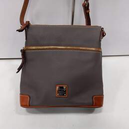 Dooney & Bourke Women's Gray Tan Pebbled Leather Crossbody Bag