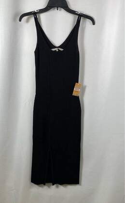 NWT Rachel Roy Womens Black Sleeveless V-Neck Knitted Midi Sweater Dress Size S