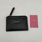 NWT Womens Black Leather Zip Card Holder Fashionable Mini Coin Wallet image number 1