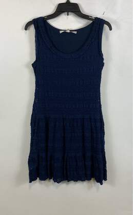NWT Max Studio Womens Navy Blue Sleeveless Scoop Neck Pullover Mini Dress Size M