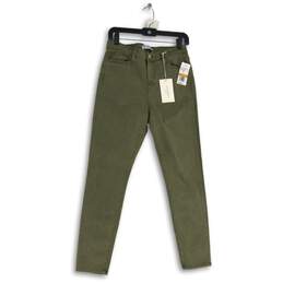 NWT Flying Monkey Womens Green Denim Stretch 5-Pocket Design Skinny Jeans Sz 29