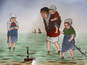 Vntg Villeroy & Boch Dutch Children Playing W/ Boat In Lake Wall Hanging Plate image number 4