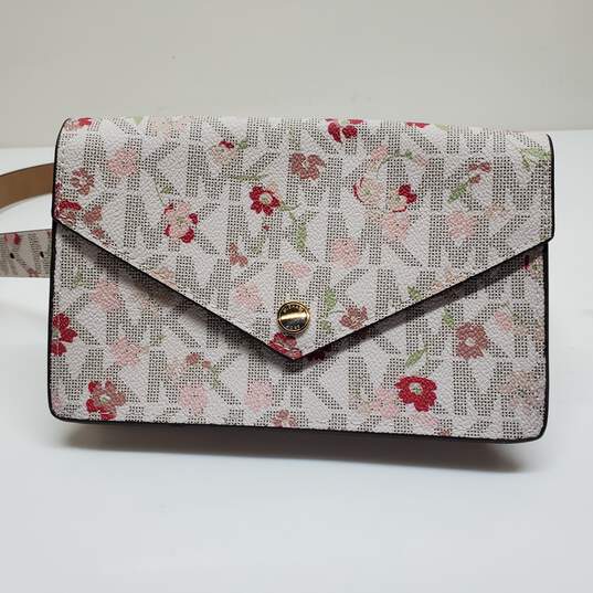 Buy the Michael Kors Signature Floral Pouch Waist Bag Belt Size L/XL NWT |  GoodwillFinds