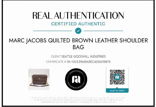 Marc Jacobs Quilted Brown Leather Shoulder Bag image number 9