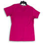 Womens Purple Climalite Techfit Short Sleeve V-Neck Pullover T-Shirt Size L image number 2