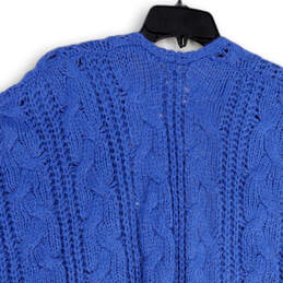 NWT Womens Blue Knitted Sleeveless Open Front Cardigan Sweater One Size alternative image