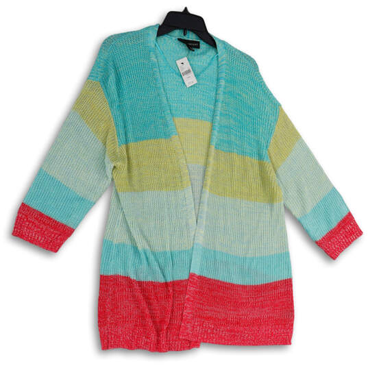 NWT Womens Multicolor Long Sleeve Open Front Cardigan Sweater Size 18/20 image number 1