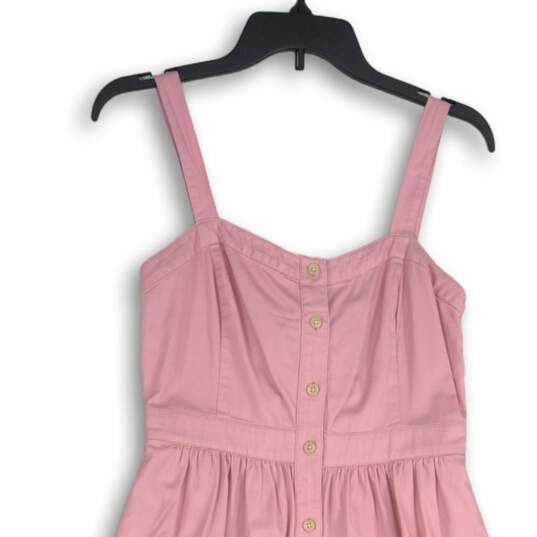 Madewell Womens Pink Sleeveless Button Front Sweetheart Neck A-Line Dress Size 2 image number 3