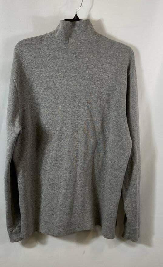 Polo Ralph Lauren Mens Gray Cotton Long Sleeve Quarter Zip Pullover Sweater Sz L image number 2