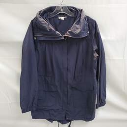 Eileen Fisher Navy Organic Cotton Blend Zip/Button Up Jacket Size M
