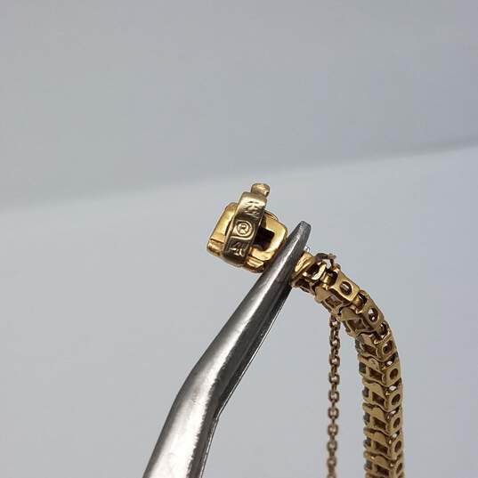14k Gold Diamond Tennis Bracelet w/Safety Chain 9.7g image number 7