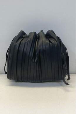 Sondra Roberts Black Pleated Drawstring Satchel Bag alternative image