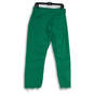 Womens Green Denim Medium Wash Patch Pocket Raw Hem Cropped Jeans Size 12 image number 2