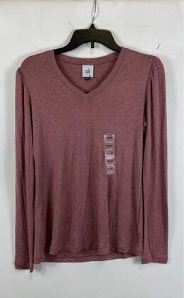 NWT Cabi Womens Red Heather V-Neck Long Sleeve Pullover T-Shirt Size Small