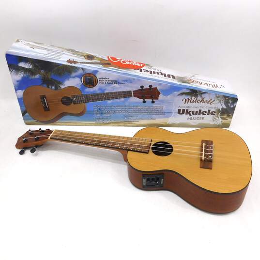 Mitchell Brand MU50SE Model Acoustic Electric Concert Ukulele w/ Original Box image number 1