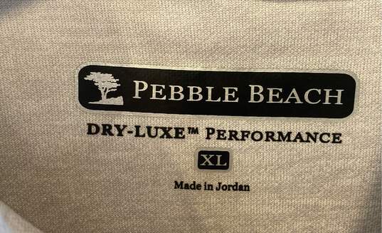 NWT Pebble Beach Mens Gray Striped Dry-Luxe 1/4 Zip Pullover Sweatshirt Size XL image number 5