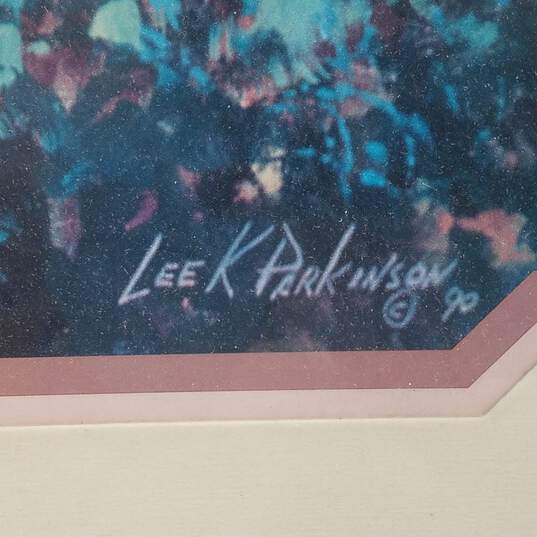 Lee k. Parkinson Impressionist- Cottage Winter Landscape Framed, Matted ,Signed image number 2