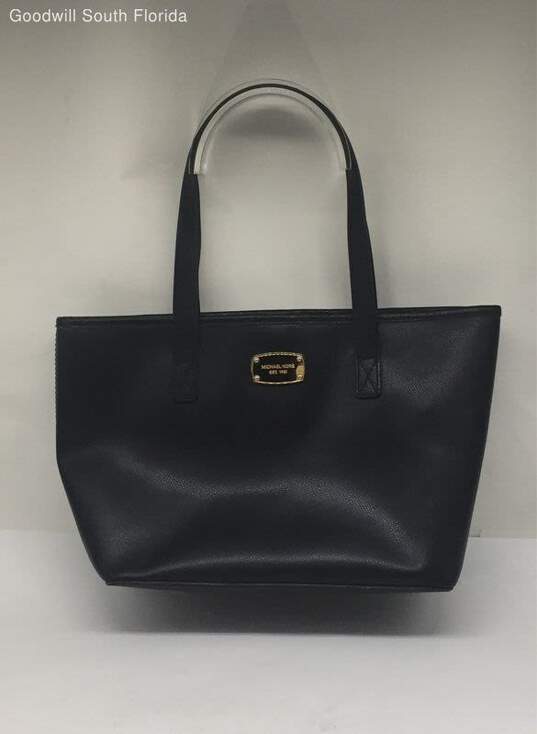 Michael Kors 1981 Womens Black Leather Medium Tote Bag image number 1