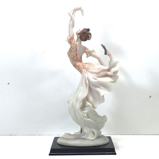 Vintage De Capoli Collection 15in Tall Porcelain Statue Red Dress Dancer image number 4