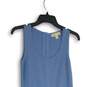 Michael Kors Womens Blue Sleeveless Scoop Neck Back Zip A-Line Dress Size S image number 3