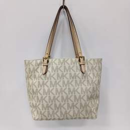 Michael Kors Ivory/Brown Logo Jet Set Tote Bag alternative image