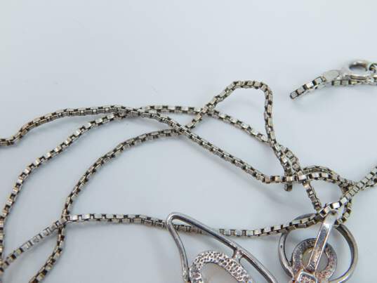 925 Rose Quartz Angel Pendant Necklace w/Bangle Bracelet 32.6g image number 4