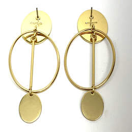 Designer J. Crew Gold-Tone Oval Shape Hoop Classic Dangle Earrings