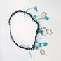 Sterling Silver Turquoise Nugget - Nyloau Metal Multi Strawd 16 1/4 Choker / Necklace 14.1g image number 1