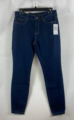 NWT Michael Kors Womens Blue Mid Rise Pockets Denim Izzy Skinny Jeans Size 6