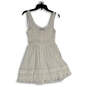 NWT Womens White Sleeveless Lace-Inset Button Front Mini Dress Size SP image number 2