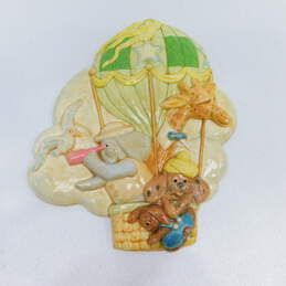 VTG 1979 Animal Hot Air Balloon Chalkware Wall Hanging Accents Unlimited