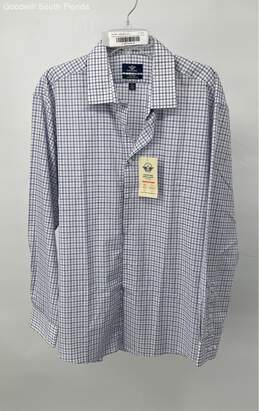 Dockers Mens Multicolor Plaid Fitted Stretch Collar Dress Shirt Size XL With Tag