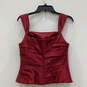 Womens Red Pleated Sleeveless Crop Top & Skirt Two-Piece Outfit Set Size 10 image number 2