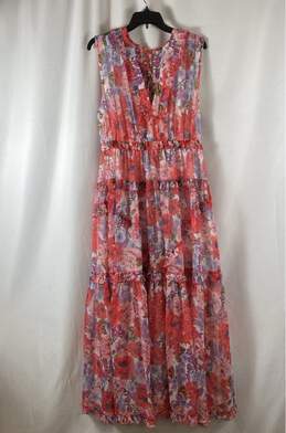 NWT Latiste Womens Multicolor Floral Ruffle Sleeveless V-Neck Maxi Dress Size 1X