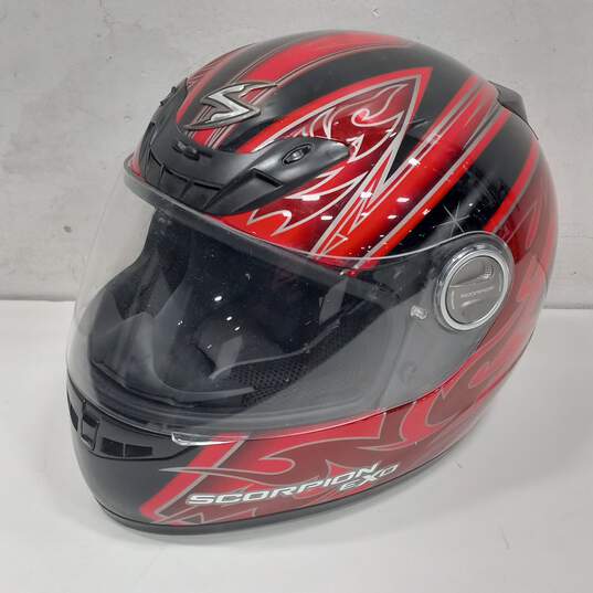 Scorpion Cycle EXO-400 Red/Black/Silver Motorcycle Helmet Size S / 6 7/8 - 7 image number 1