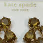 Designer Kate Spade Gold-Tone Yellow Crystal Champagne Chandelier Earrings image number 4