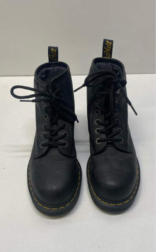 Dr. Martens Black Leather Steel Toe Safety Lace Up Boots Women's Size 7 M image number 5