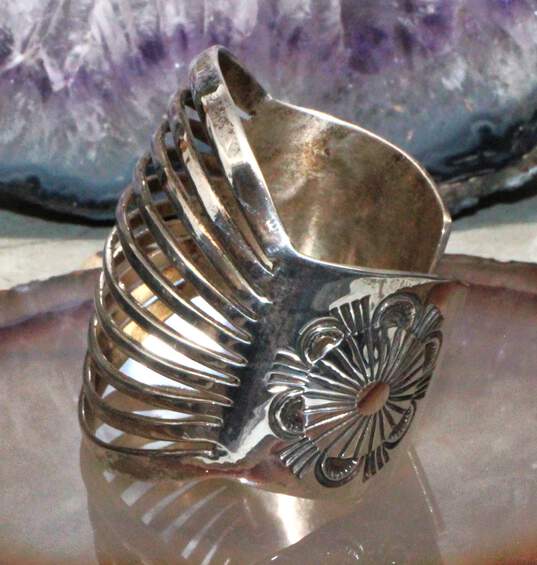Navajo Artisan Arnold Blackgoat Sterling Silver Cuff Bracelet image number 3