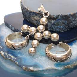 Taxco Sterling Silver Pendant & Earrings